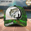 Maxcorners Fishing Green Honeycomb Hook Angler Personalized Name 3D Cap (12 Fish Species)