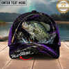 Maxcorners Fishing Purple Lightning Rod Splash Personalized 3D Cap (12 Fish Species)