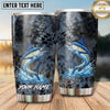 Maxcorners Fishing Tumbler Gray Smoke Scale Texture Design Personalized Name Tumbler (13 Species)