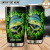 Maxcorners Fishing Tumbler Neon Green Flame Design Personalized Name Tumbler (13 Species)
