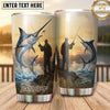 Maxcorners Fishing Tumbler Sepia Wilderness Angler Scene Design Personalized Name Tumbler (13 Species)