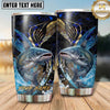 Maxcorners Fishing Tumbler Golden X-Ray Skeleton Design Personalized Name Tumbler (13 Species)