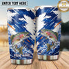 Maxcorners Fishing Tumbler Navy White Distressed Starburst Design Personalized Name Tumbler (13 Species)