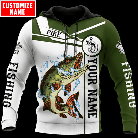 Maxcorners Pike Predator Personalized Name 3D Shirts