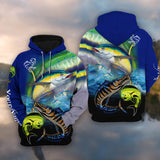 Maxcorners Mahi-mahi, Wahoo, Tuna Customize Name 3D Hoodie