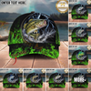 Maxcorners Neon Green Flame Thunder Fishing Cap Personalized Name 3D Cap