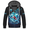 Maxcorners 3D Full Print Santa Claus Scuba Diving Heart Shirts Personalized Name Gift For Diver Lovers LM2111