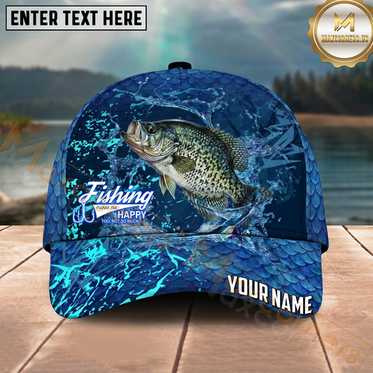 Maxcorners Fishing Neon Splash Abstract Dark Pattern Personalized Name Classic 3D Cap (9 Breeds)