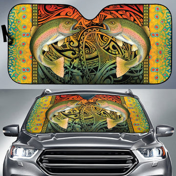 Maxcorners Trout Fish Colorful Pattern Auto Sun Shade