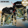 Maxcorners Fishing Black Gold Splash Dynamic Pattern Personalized Name, Team Name Long Sleeve Shirt (9 Breeds)