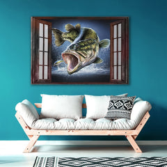 Maxcorners Bass Fishing Canvas Print Frames Canvas Print Frames Painting LM0101