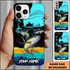 Maxcorners Fishing Black Silhouette Personalized Name 3D Phone Case (10 Fish Species)