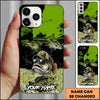 Maxcorners Fishing Black Silhouette Personalized Name 3D Phone Case (10 Fish Species)