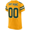 Maxcorners Custom Gold Green-White Mesh Authentic Football Jersey LM2605