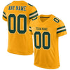 Maxcorners Custom Gold Green-White Mesh Authentic Football Jersey LM2605