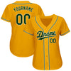 Maxcorners Custom Gold Green-White Authentic Baseball Jersey LM2605