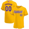 Maxcorners Custom Gold Royal-White Premium American Flag Fashion Baseball Jersey LM0210