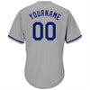 Maxcorners Custom Gray Royal-Red Authentic Throwback Rib-Knit Baseball Jersey Shirt LM2605