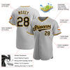 Maxcorners Custom Gray Black-Gold Authentic Baseball Jersey LM2605
