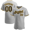 Maxcorners Custom Gray Black-Gold Authentic Baseball Jersey LM2605