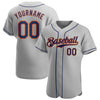 Maxcorners Custom Gray Navy-Orange Authentic Baseball Jersey LM2605