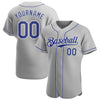 Maxcorners Custom Gray Royal-White Authentic Baseball Jersey LM2605