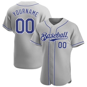 Maxcorners Custom Gray Royal-White Authentic Baseball Jersey LM2605