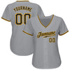 Maxcorners Custom Gray Black-Gold Classic Authentic Baseball Jersey LM2605