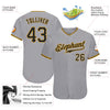 Maxcorners Custom Gray Black-Gold Classic Authentic Baseball Jersey LM2605