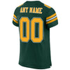 Maxcorners Custom Green Gold-White Mesh Authentic Football Jersey LM2605