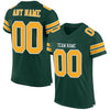 Maxcorners Custom Green Gold-White Mesh Authentic Classic Football Jersey LM2605
