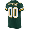 Maxcorners Custom Green White-Gold Mesh Authentic Classic Football Jersey LM2605