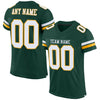 Maxcorners Custom Green White-Gold Mesh Authentic Classic Football Jersey LM2605
