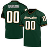 Maxcorners Custom Green White-Old Gold Mesh Authentic Throwback Football Jersey LM2605