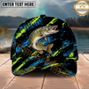 Maxcorners Fishing Neon Splash Angler Hat Personalized Name Classic 3D Cap (9 Breeds)