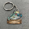 Maxcorners Crappie Fishing Funny Fishing Hat Cartoon Rustic Style Personalized Name Keychain