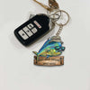 Maxcorners Mahi-mahi Fishing Funny Fishing Hat Cartoon Rustic Style Personalized Name Keychain