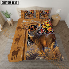 Maxcorners Autumn Deer Leather Camo Bedding Set 3D Print Custom Name (4 Colors)