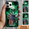 Maxcorners Skull USA Flag Lightning Billiard 8 Ball Style Multicolor Options Personalized Name 3D Phonecase