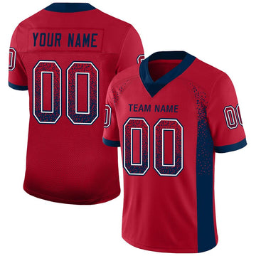 Maxcorners Custom Red Navy-White Drift Fashion Football Jersey LM2605
