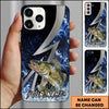 Maxcorners Fishing Blue Flame Lightning Strike Personalized Name Phone Case (10 Fish Species)