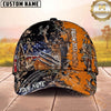 Maxcorners Hunting Whitetail American Flag Camo Multi Options Personalized Name Unisex 3D Cap