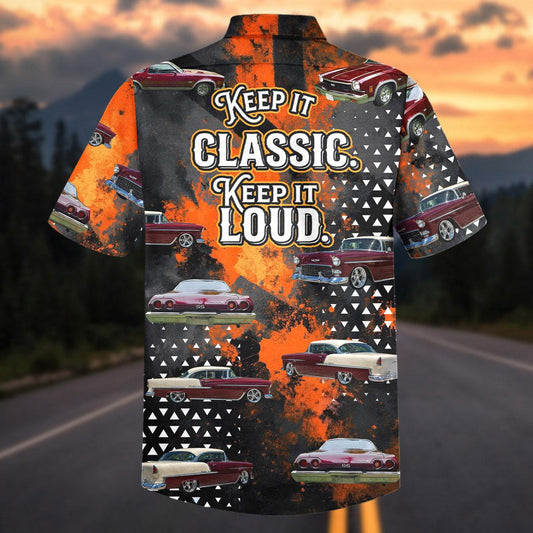 Maxcorners Personalized Car Keep It Classic Keep It Loud Vintage Muscle Car Hawaiian Shirt