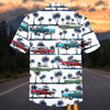 Maxcorners Personalized Car 1950s Classic Car Palm Tree Hawaiian Shirt, Custom Photo Car Aloha Shirts (Up to 5 photos)