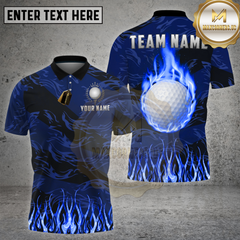 Maxcorners Golf Flame Fireball Energy Design Multi Options Personalized Name, Team Name 3D Shirt