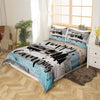 Maxcorners Handmade Happy Camping Duvet Cover, Blue Gray Trailers Camper Rustic Decorations Bedding Set