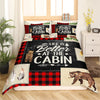 Maxcorners Rustic Cabin Duvet Cover, Wild Bear Jungle Tree Boho Arrow Feather Bedding Set