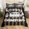 Maxcorners Happy Camping Duvet Cover, Cartoon Trailer Jungle Tree Bedding Set for RV Decor