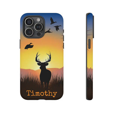 Maxcorners Hunting Personalized Deer Hunting iPhone Tough Case, Android Tough Case, Deer Hunting Gifts Men, Whitetail Buck Phone Case, Gifts For Deer Hunters
 Full Wrap Phone Case LM1012