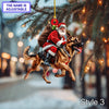 Maxcorners Santa Riding German Shepherd Christmas Ornament â€“ Funny Dog Lover Tree Hanging Decoration, Holiday Pet Gift, Custom German Shepherd Ornament
2D Flat LM2511